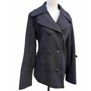 Jessica Gray Wool Blend Pea Coat Women’s Medium